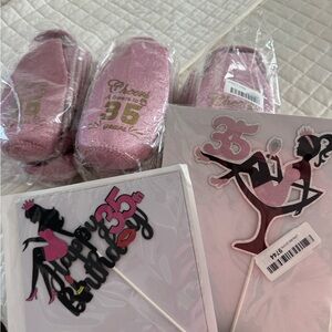 35th Birthday Pink Party Decoration Set